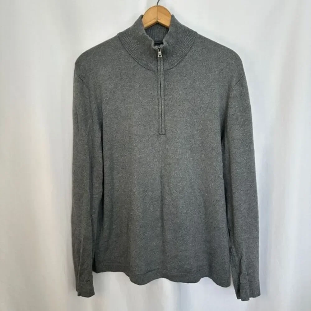 Banana Republic Silk Cashmere Quarter Zip‎ Mock Neck Sweater Pullover Mens XL